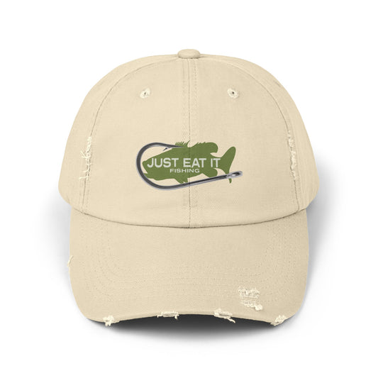 Unisex Distressed Fishing Cap - Just Eat It Design