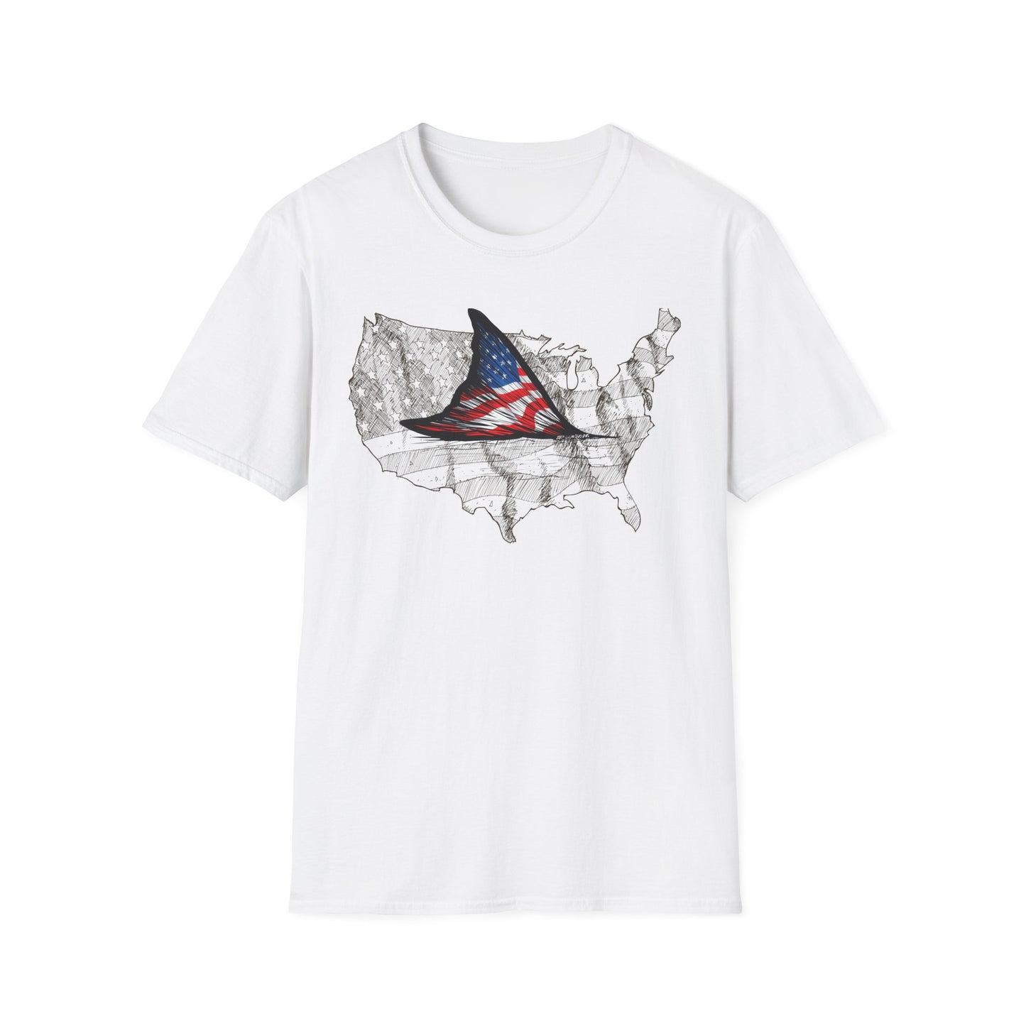 Unisex USA Fish Tail Tee
