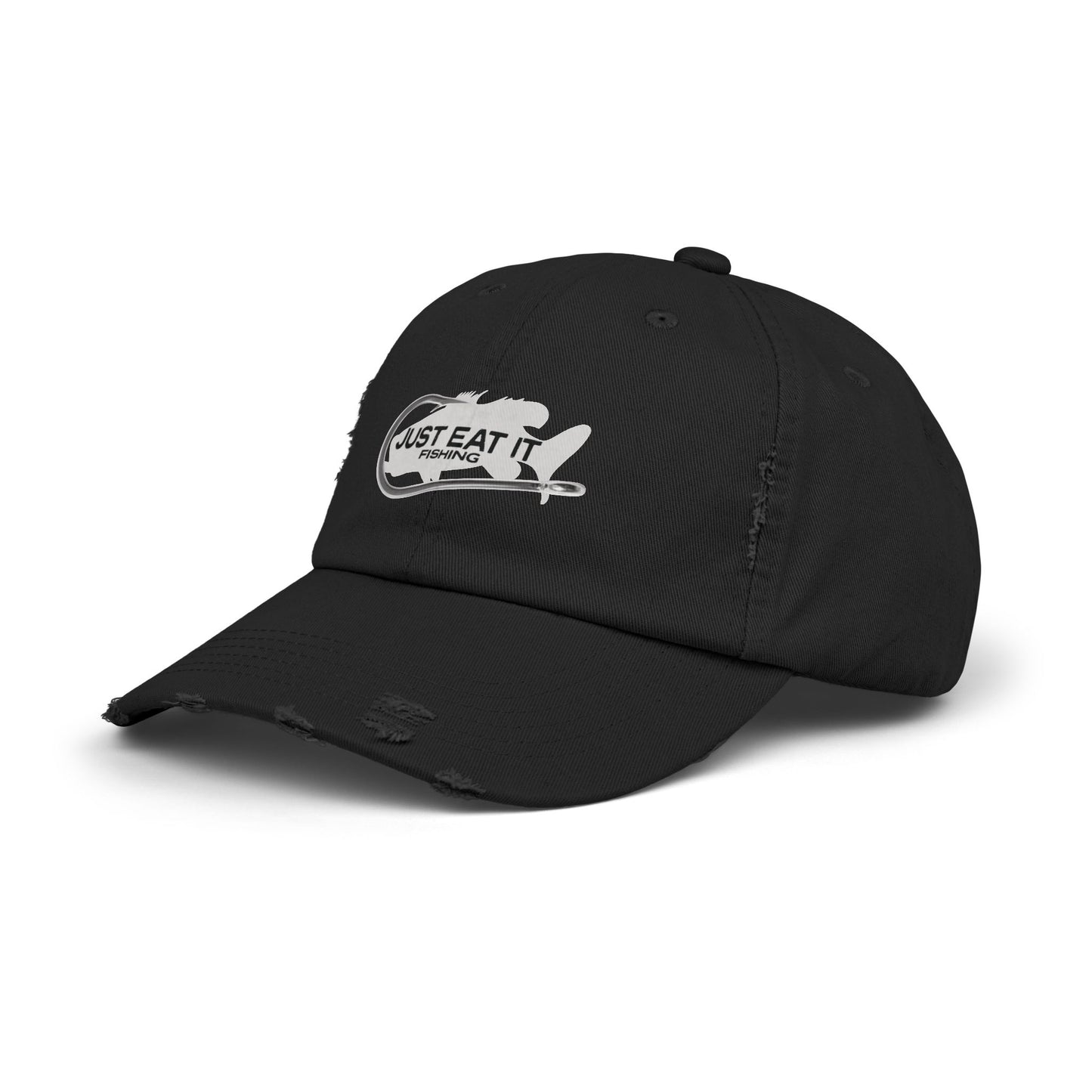 Unisex Distressed Fishing Cap - Just Eat It Design