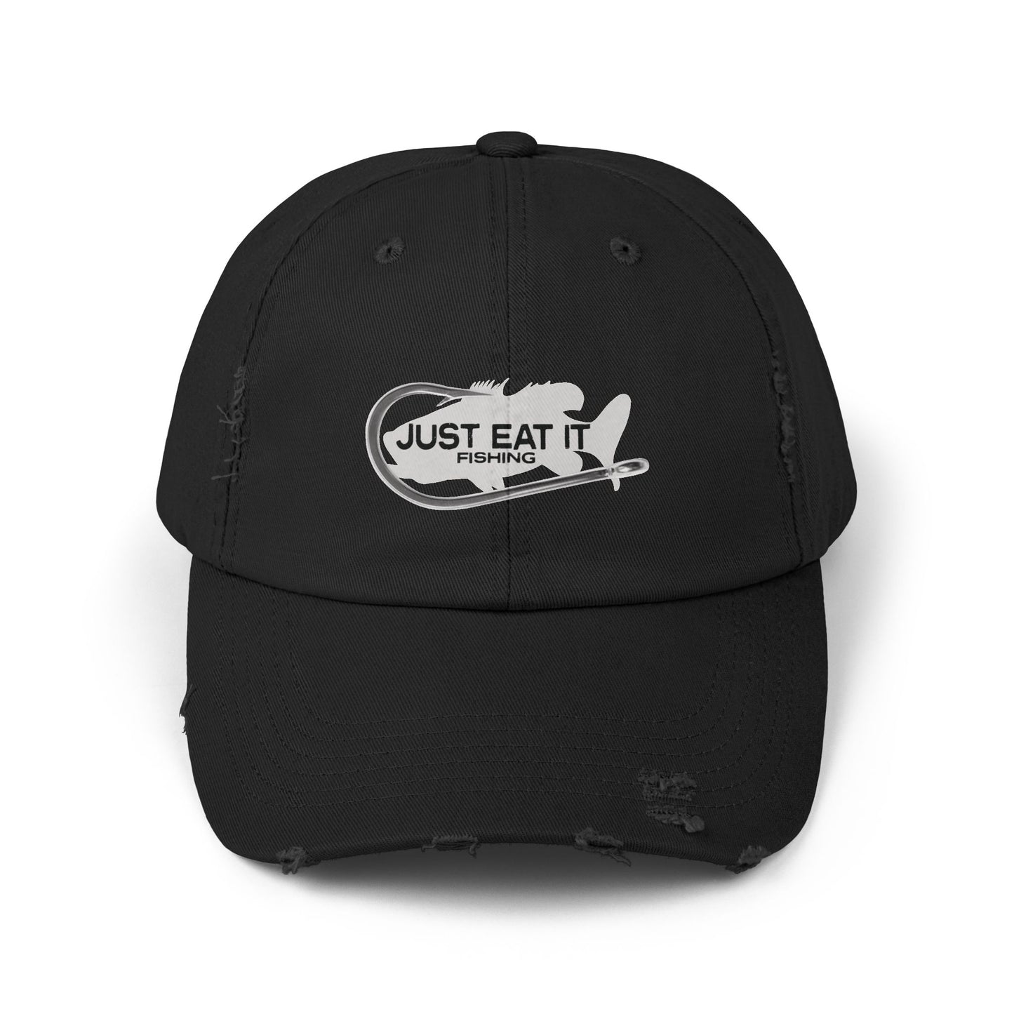 Unisex Distressed Fishing Cap - Just Eat It Design