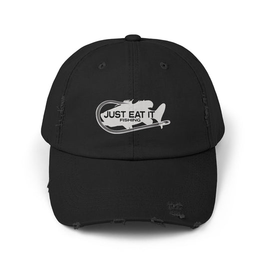 Unisex Distressed Fishing Cap - Just Eat It Design