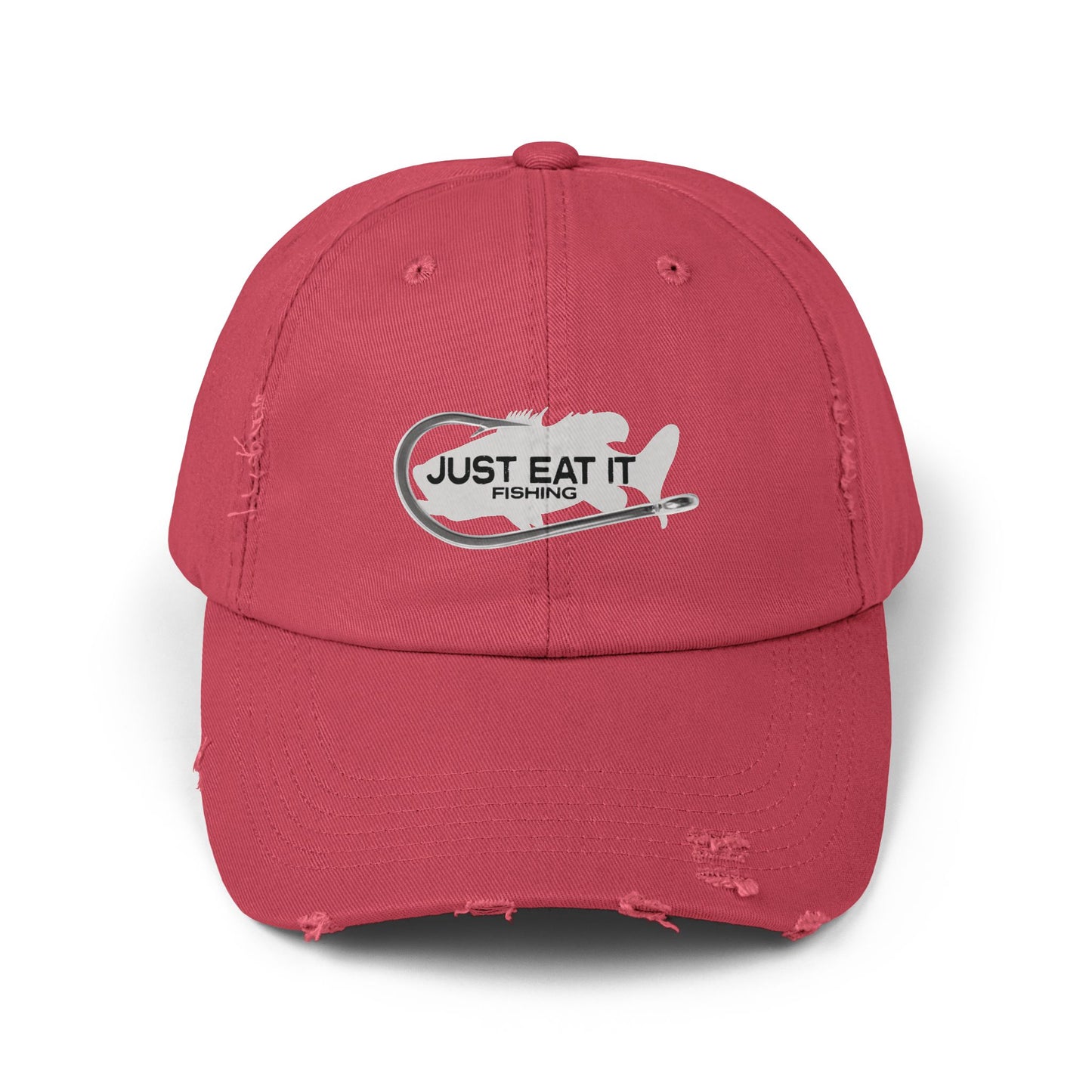 Unisex Distressed Fishing Cap - Just Eat It Design