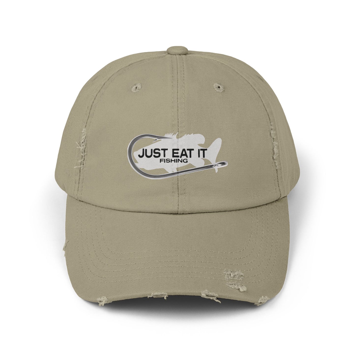 Unisex Distressed Fishing Cap - Just Eat It Design