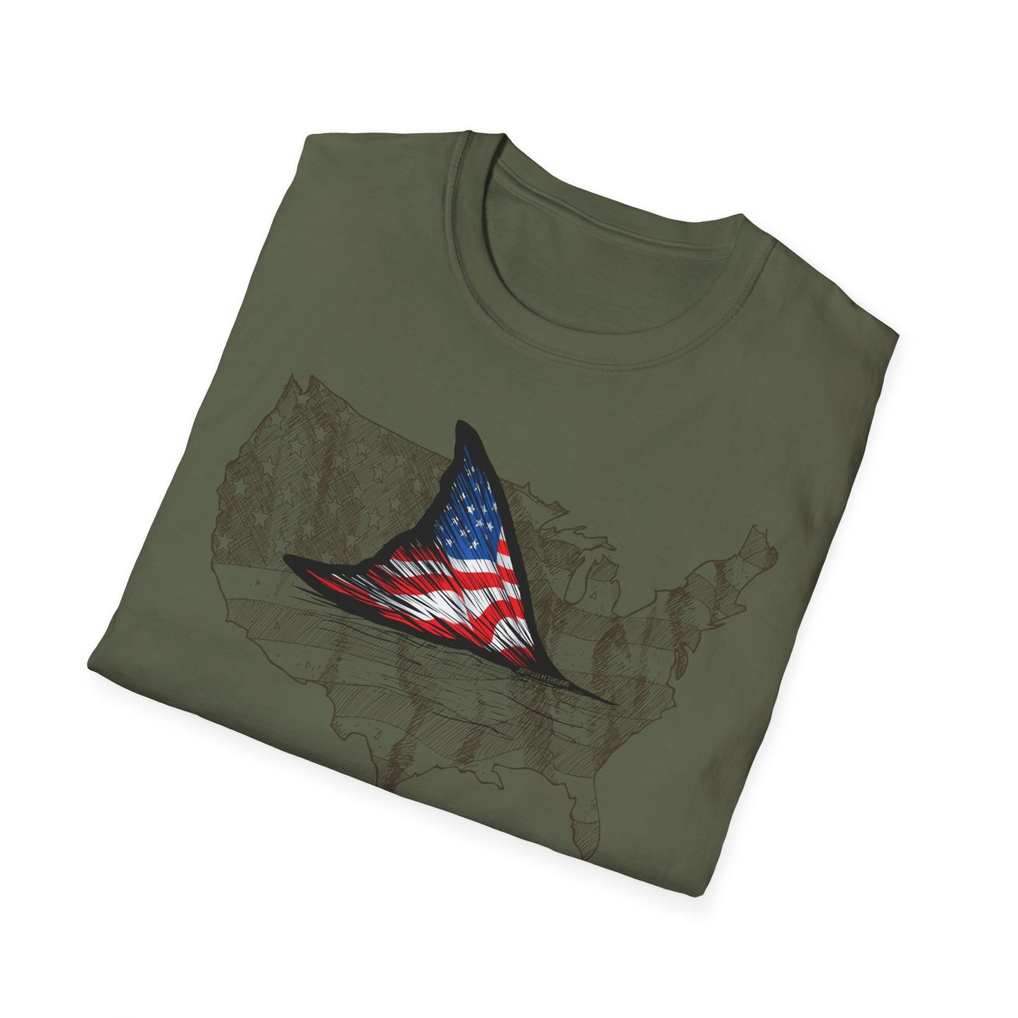 Unisex USA Fish Tail Tee